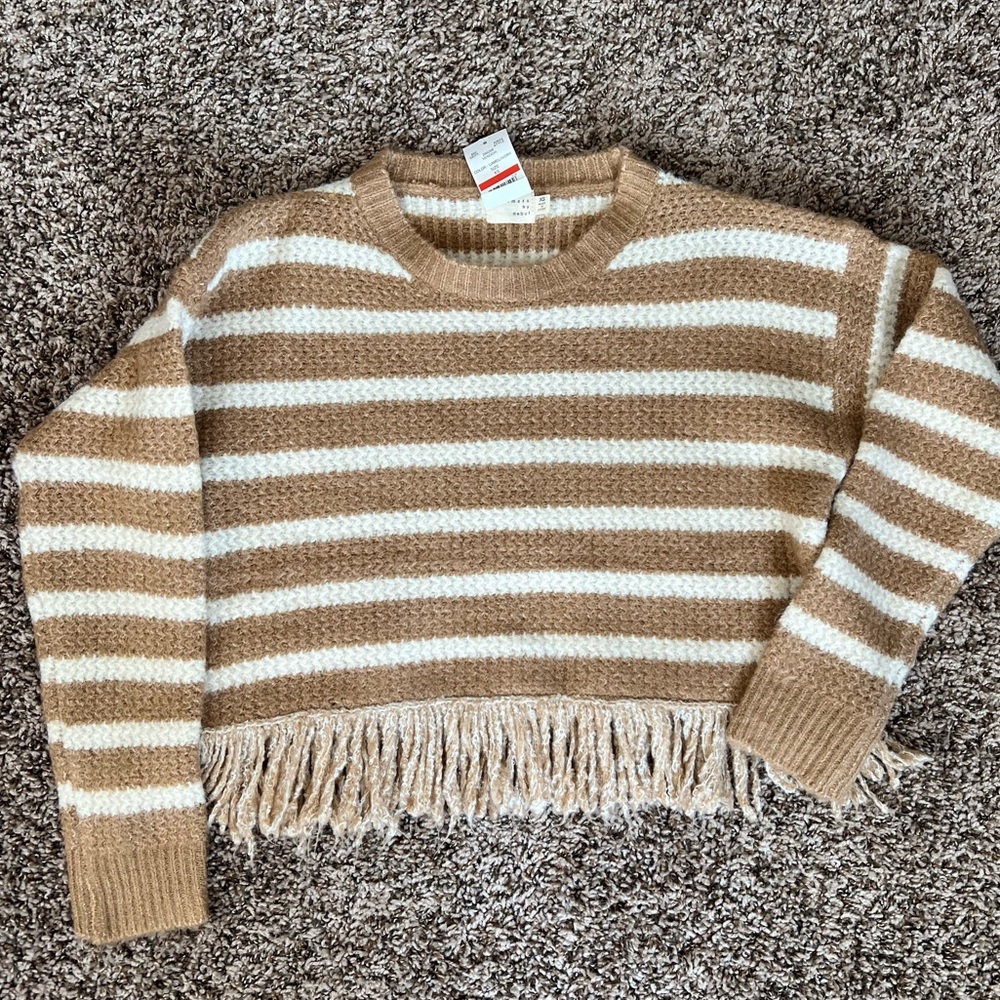 NWT Dry Goods Fringe Sweater